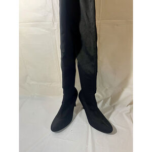 Colin Stuart Black Leather Over-the-Knee High Heel fabric Boots Size 7.5 M